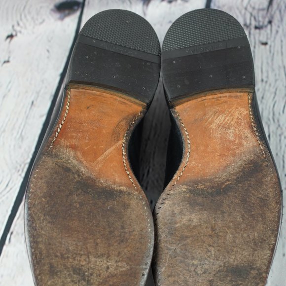 Allen Edmonds Arlington Black Leather 10.5 Mens Shoe Wingtip Brogues Tassels USA - Picture 16 of 16